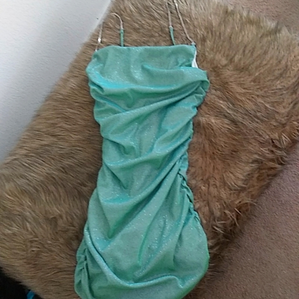Featherz Mini Glitter Green Dress. Size M. Brand New! Sexy for any Occasion